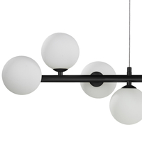 Lampa wisząca czarna listwa białe kule 100 cm MINI MOON