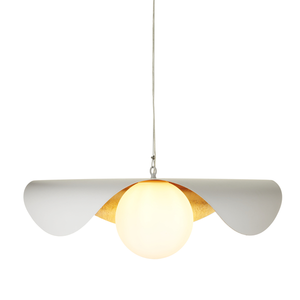 Lampa wisząca ENZO biała 40 cm metalowa 