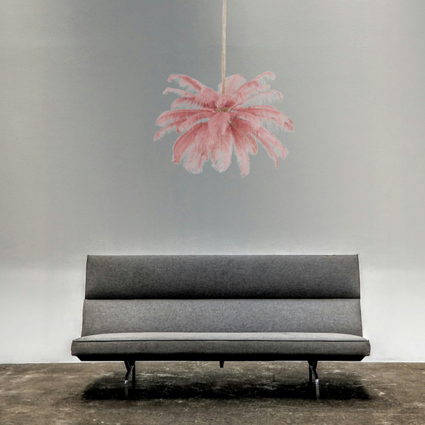 Lampa wisząca EMU pióra beżowe 100 cm