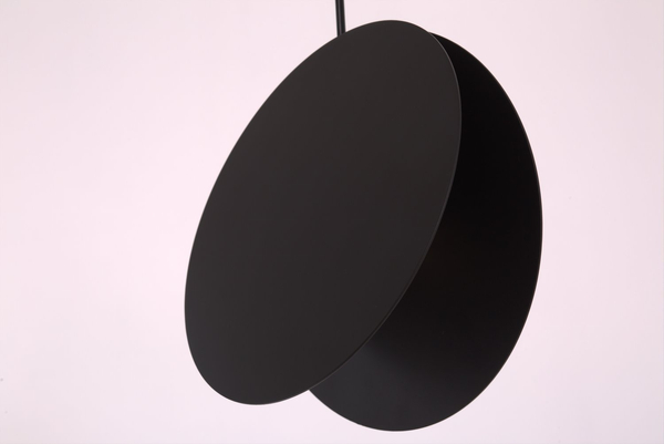 Lampa wisząca czarna płaski klosz 23 cm