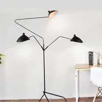 Stylowa lampa podłogowa CRANE-3F - elegancka, minimalistyczna, czarna, 210 cm