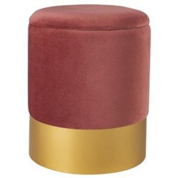 Pufa VELVET różowa z otwieranym wiekiem rozmiar M