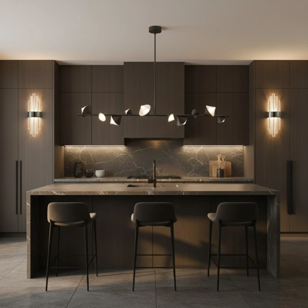 Lampa wisząca LED CONE - czarna listwa sufitowa 130 cm