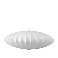 Lampa wisząca SILK FLAT 50cm - nowoczesna biała jedwab do salonuna