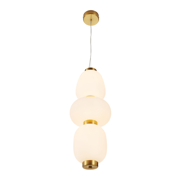 Lampa wisząca nowoczesna złota BRILLA-3 białe kule 23 cm 