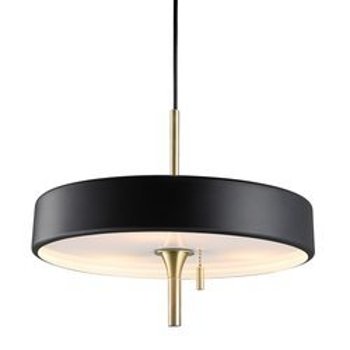 Elegancka lampa wisząca Art Deco 35 cm - czarno-złota lampa sufitowa