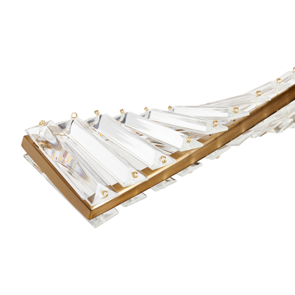 Lampa wisząca TWIST LONG LED podłużna kryształowa złota luksusowa 150 cm
