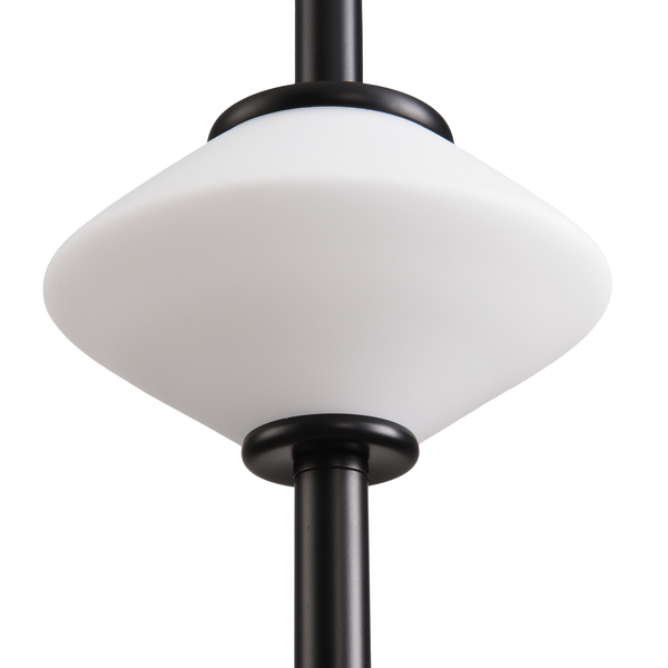 Lampa wisząca RULLO ledowa pionowa czarna nowoczesna biały klosz 60 cm