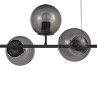 Lampa wisząca SISI czarna pozioma listwa okrągłe klosze 120 cm