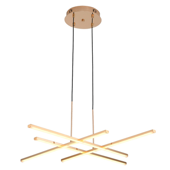 Lampa wisząca CRISS CROSS ledowa złota 78 cm metalowa