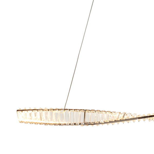 Lampa wisząca TWIST LONG LED podłużna kryształowa złota luksusowa 120m