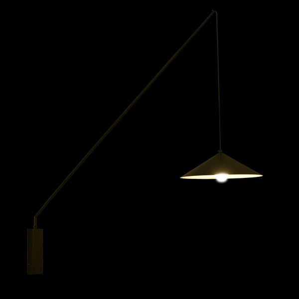 Kinkiet ścienny SWING czarny - stożkowy klosz, obrotowe ramię 140 cm