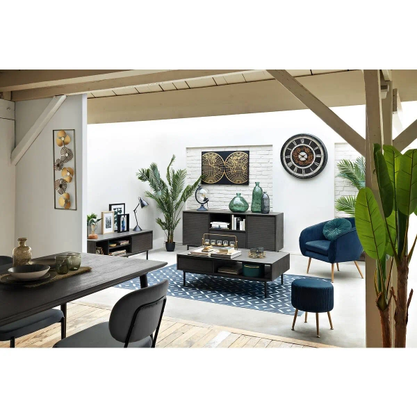 Fotel Solaro -Niebieski Nowoczesny Fotel do Salonu ze sztruksowej tkaniny