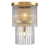 Kinkiet WATERFALL S - złoty kryształowy, lampa ścienna glamour
