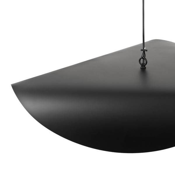 Lampa wisząca ENZO czarna metalowa z białą kulą 40 cm 