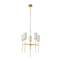 Lampa wisząca DARLING złoty klasyczny żyrandol z abażurem 60 cm 