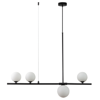 Lampa wisząca MODERNO czarna listwa z białymi kloszami 80 cm Step into Design