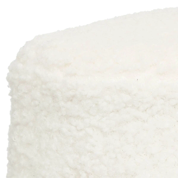 Pufa okrągła stołek INUIT biały baranek bouclette 40*35 cm