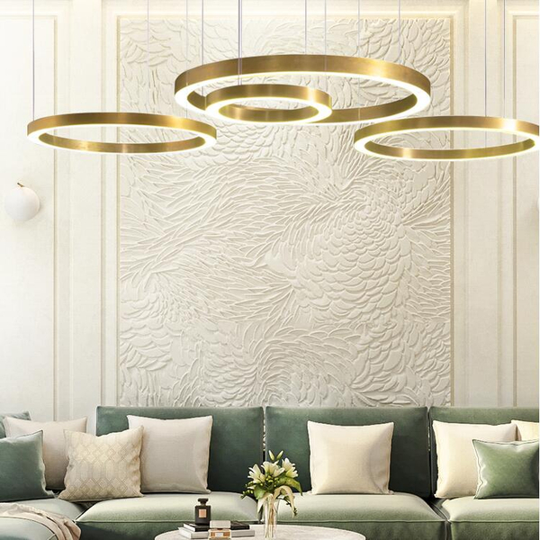 Lampa wisząca CIRCLE 40+60+60 ledowy ring nikiel Step into Design