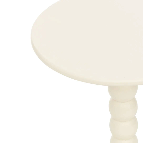 Stolik kawowy pomocniczy CHAMLO designerski, kremowy wys. 38 cm