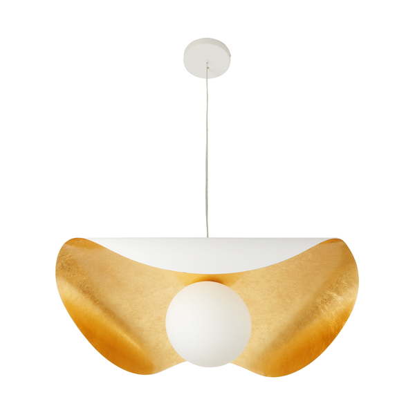 Lampa wisząca ENZO biało złota 60 cm 