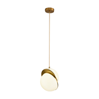 Lampa wisząca ORBITA  - kula biało-złota 25 cm, nowoczesna