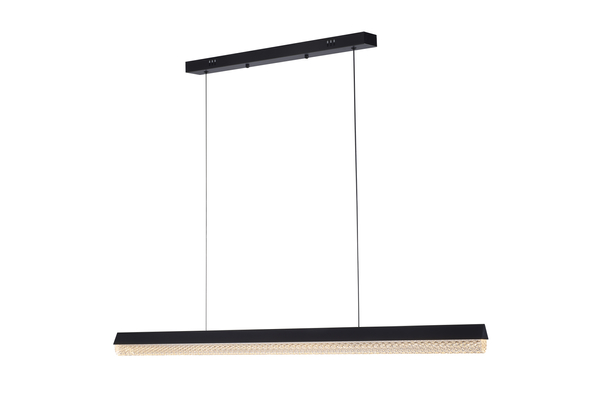 Lampa wisząca kryształowa LED ANABELLA czarna 120 cm - elegancka do salonu i jadalni