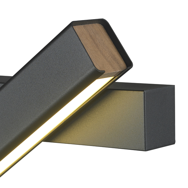 Kinkiet LED BASTON czarny prostokątny 20 cm - ruchomy, nowoczesny