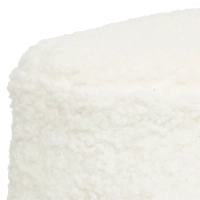 Pufa okrągła stołek INUIT biały baranek bouclette 40*35 cm