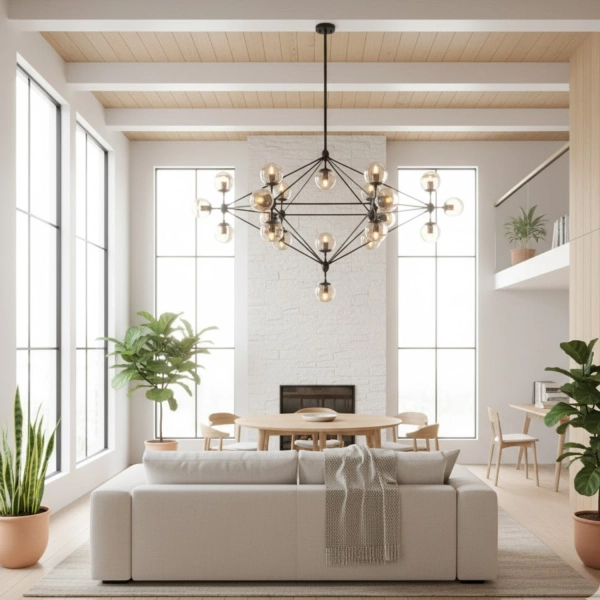 Lampa wisząca żyrandol szklane okrągłe klosze bursztynowe Astrifero 21