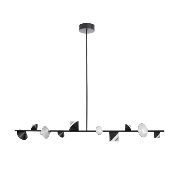 Lampa wisząca LED CONE - czarna listwa sufitowa 130 cm