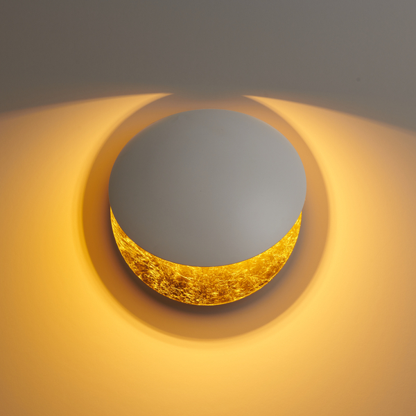 Kinkiet LED ECLIPSE okrągły 25 cm - biało-złoty