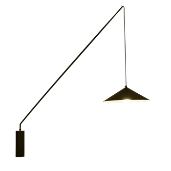 Kinkiet ścienny SWING czarny - stożkowy klosz, obrotowe ramię 140 cm