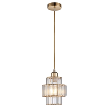 Lampa wisząca LUXOR MINI złota z kryształami - elegancka glamour do salonu