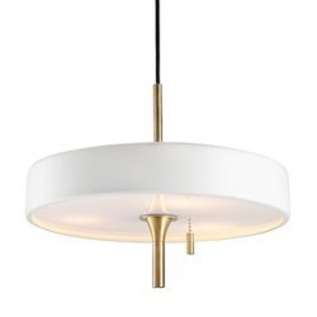 Elegancka lampa wisząca Art Deco 35 cm - biało-złota lampa sufitowa