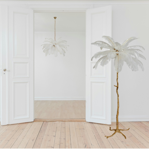 Lampa wisząca EMU pióra białe 100 cm