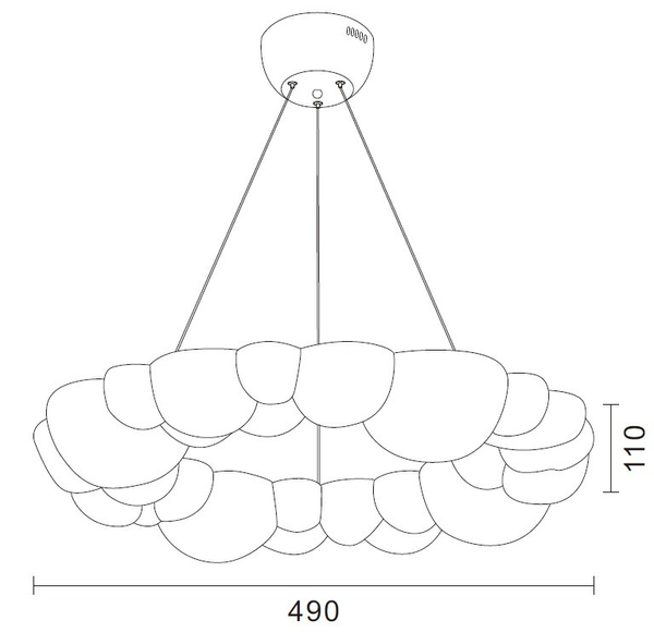 CLOUD 50cm - dekoracyjna, biała, lampa wisząca-chmurka