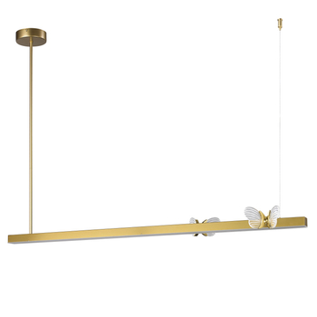 Lampa wisząca LED BUTTERFLY złota 120 cm - listwa z motylem, elegancka do salonu