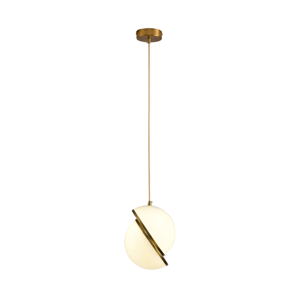 Lampa wisząca ORBITA  - kula biało-złota 20 cm, nowoczesna