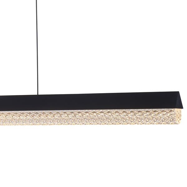 Lampa wisząca kryształowa LED ANABELLA czarna 120 cm - elegancka do salonu i jadalni