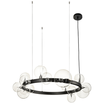Lampa wisząca kule transparentne czarna 85 cm Orion