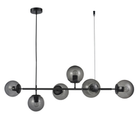 Lampa wisząca SISI czarna pozioma listwa okrągłe klosze 120 cm