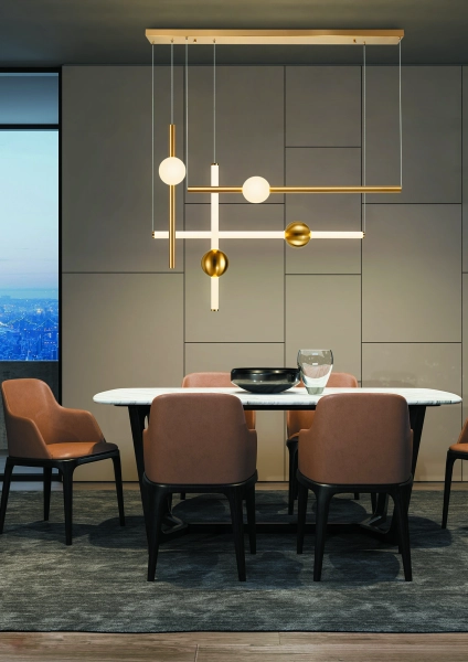 Lampa wisząca O-LINE S-4 ledowa złota 79 cm Step into Design