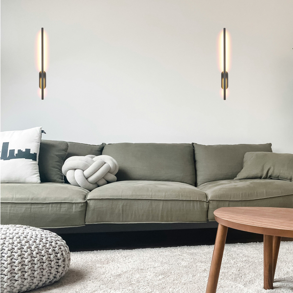  Kinkiet LED ROD 60 cm - czarna nowoczesna lampa ścienna liniowa