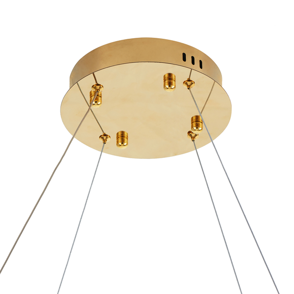 Lampa wisząca LED TIARA 80 cm - złota kryształowa okrągła, do salonu