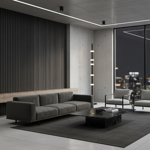 Lampa stojąca RINGO – elegancka LED smukła, czarna, 182 cm