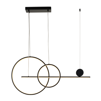 Lampa wisząca czarna ledowa listwa z kołem NEW AGE 120 cm