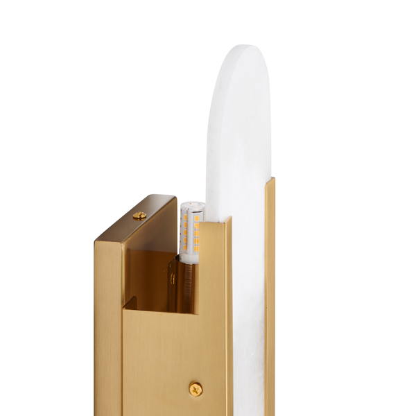 Kinkiet LED marmurowy MARBLE LONG złoty 35 cm – do przedpokoju, nowoczesny