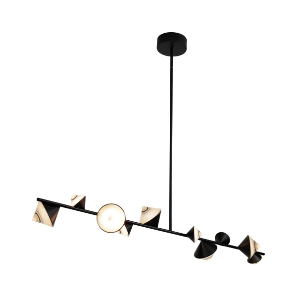 Lampa wisząca LED CONE - czarna listwa sufitowa 130 cm