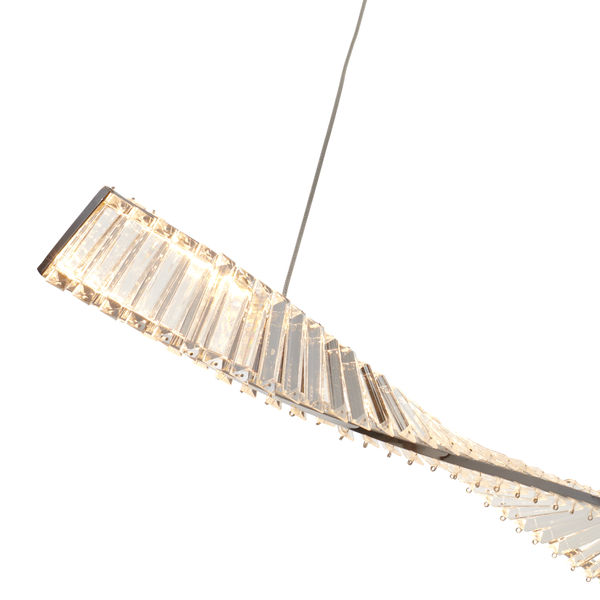 Lampa wisząca TWIST LONG LED podłużna kryształowa złota luksusowa 120m